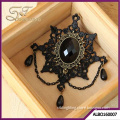 black cotton lace gothic vintage brooch for sale